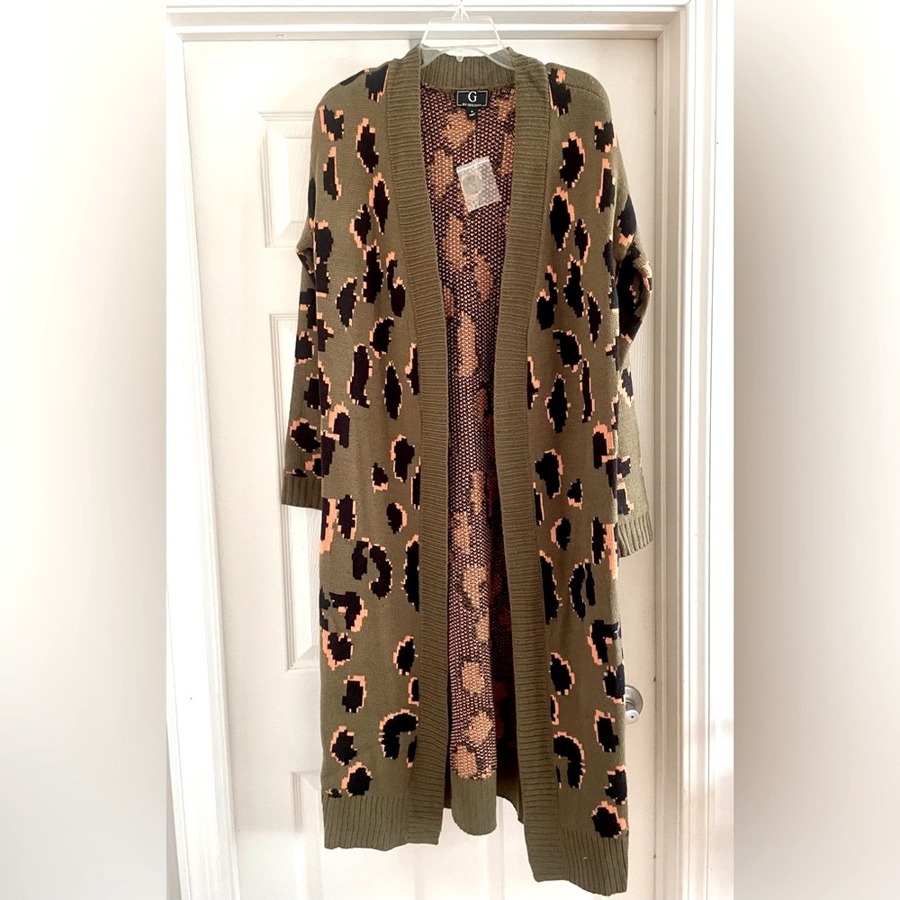 G any Giuliana Leopard Print Cardigan Duster - Picture 2 of 5